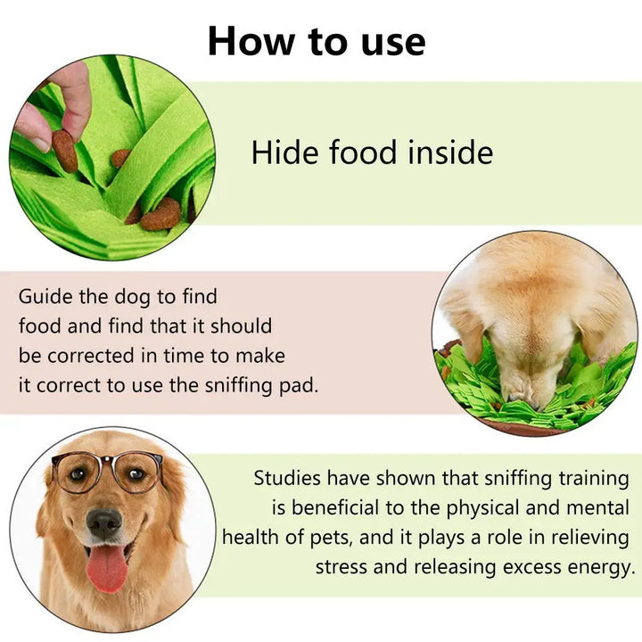 Pet Snuffle Mat for Dogs, Interactive Feed Game for Boredom, Encourages Natural Foraging Skills for Cats Dogs Bowl Travel Use