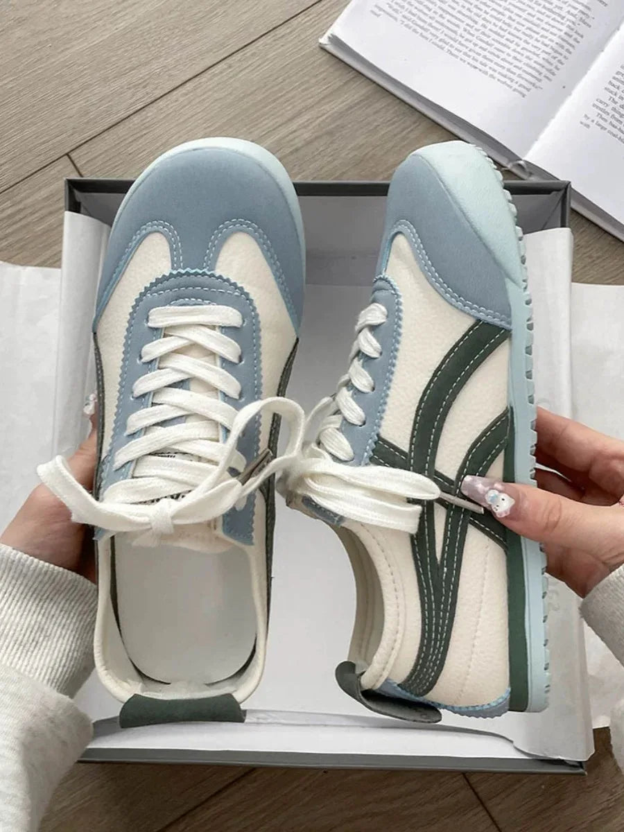 Fashionable Low-Top Women's Sneakers Summer 2025 New Style Casual White Vintage Versatile Athletic Shoes Comfortable Synthetic