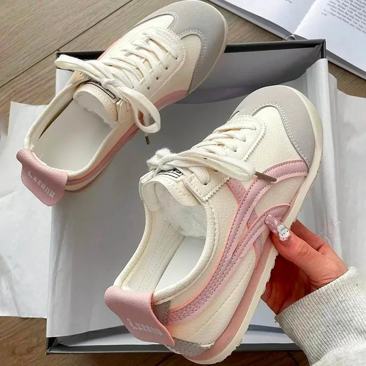 Fashionable Low-Top Women's Sneakers Summer 2025 New Style Casual White Vintage Versatile Athletic Shoes Comfortable Synthetic