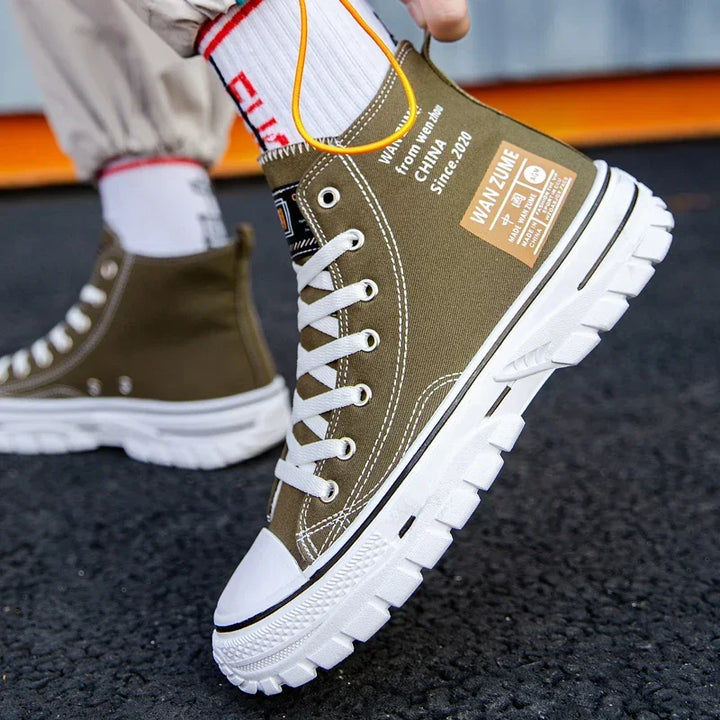 Women Men High Top Sneakers  Fashion Breathable Comfortable Sport Korean Classic Vulcanized Casual Canvas Platform Shoes