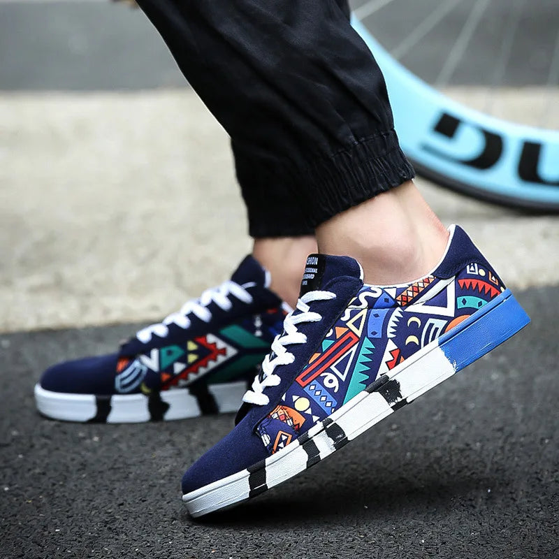 New Men Canvas Shoes Casual Flats Shoes 2024 Summer Fashion Comfortable Man Sneakers Non Slip Breathable Skateboard Shoes