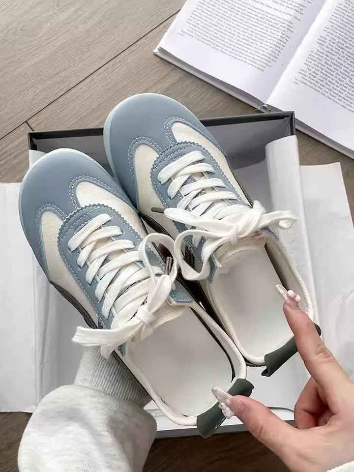Fashionable Low-Top Women's Sneakers Summer 2025 New Style Casual White Vintage Versatile Athletic Shoes Comfortable Synthetic