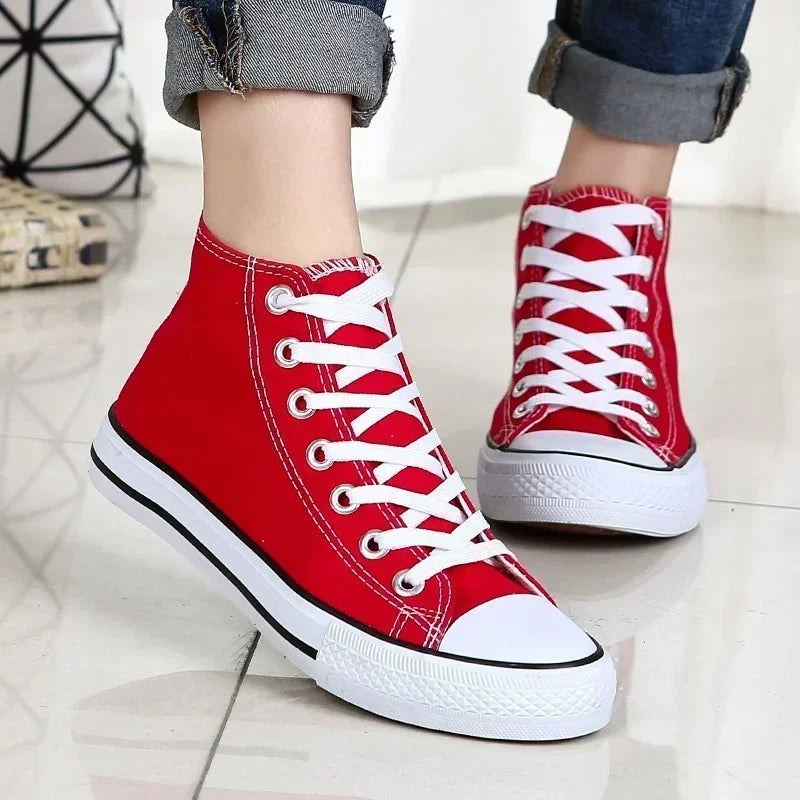 New Classic High Top Comfortable Sports Flat Walking Comfortable Sneakers Fashion Breathable Vulcanized Leisure Canvas