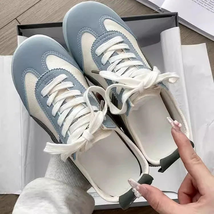 Fashionable Low-Top Women's Sneakers Summer 2025 New Style Casual White Vintage Versatile Athletic Shoes Comfortable Synthetic