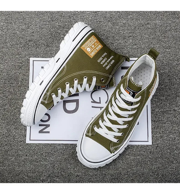 Women Men High Top Sneakers  Fashion Breathable Comfortable Sport Korean Classic Vulcanized Casual Canvas Platform Shoes