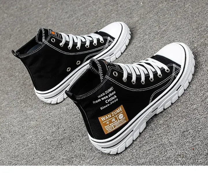 Women Men High Top Sneakers  Fashion Breathable Comfortable Sport Korean Classic Vulcanized Casual Canvas Platform Shoes