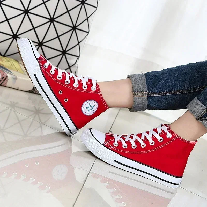New Classic High Top Comfortable Sports Flat Walking Comfortable Sneakers Fashion Breathable Vulcanized Leisure Canvas