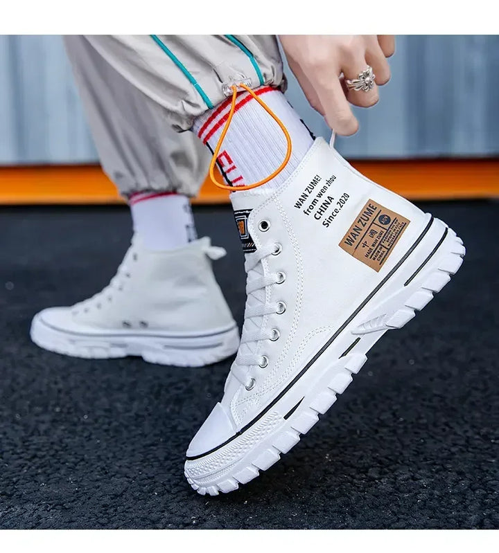 Women Men High Top Sneakers  Fashion Breathable Comfortable Sport Korean Classic Vulcanized Casual Canvas Platform Shoes