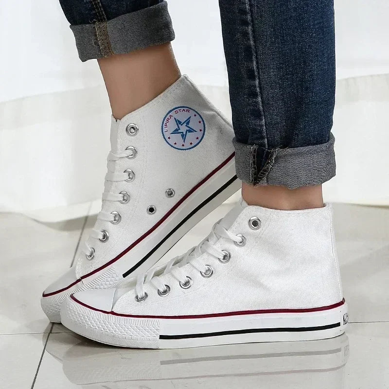 New Classic High Top Comfortable Sports Flat Walking Comfortable Sneakers Fashion Breathable Vulcanized Leisure Canvas