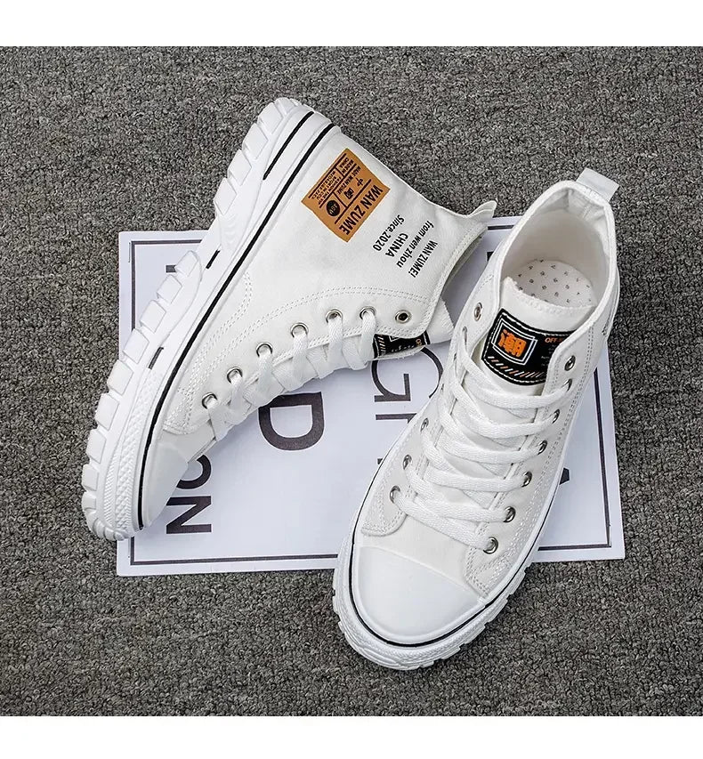 Women Men High Top Sneakers  Fashion Breathable Comfortable Sport Korean Classic Vulcanized Casual Canvas Platform Shoes