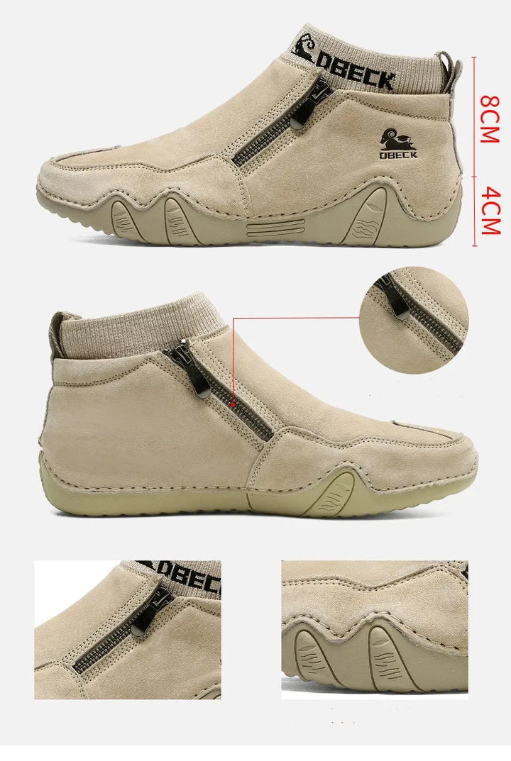 New Men Casual Shoes Leather Male High Top Sneakers Designer Fashion Loafers Lace Up Socks Shoes Men Ankle Boots ﻿