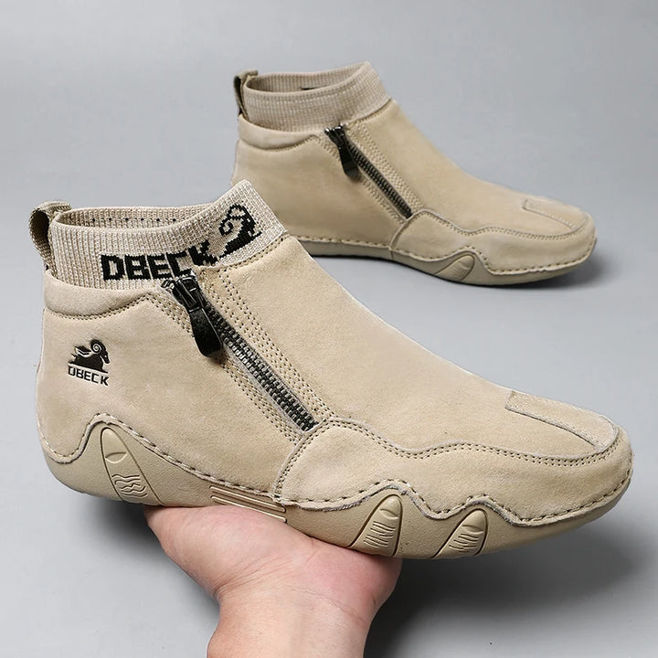 New Men Casual Shoes Leather Male High Top Sneakers Designer Fashion Loafers Lace Up Socks Shoes Men Ankle Boots ﻿