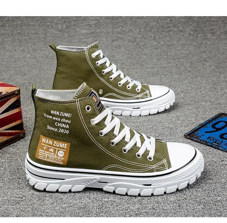 Women Men High Top Sneakers  Fashion Breathable Comfortable Sport Korean Classic Vulcanized Casual Canvas Platform Shoes