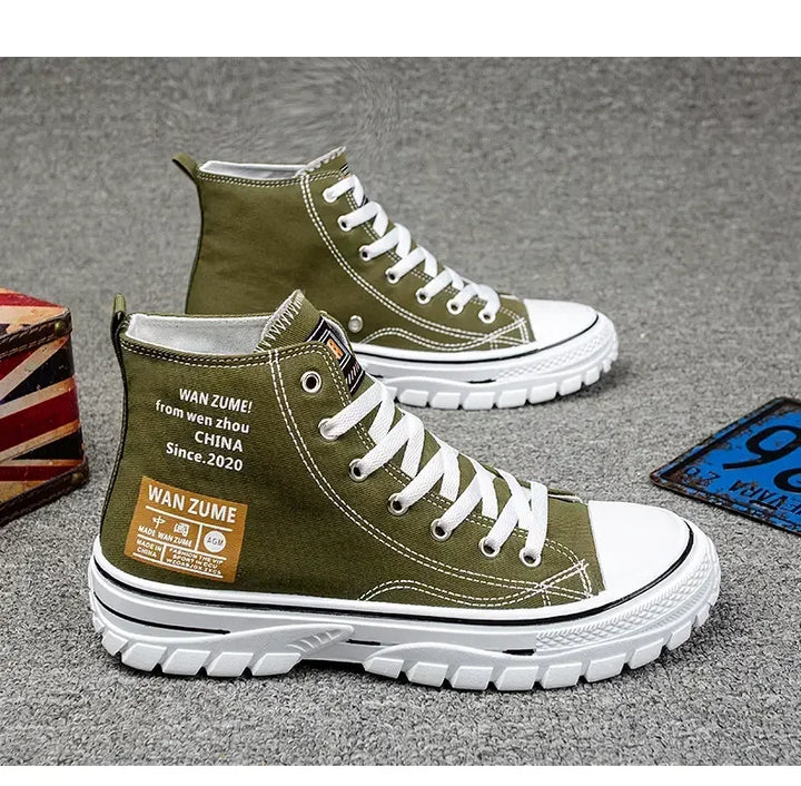 Women Men High Top Sneakers  Fashion Breathable Comfortable Sport Korean Classic Vulcanized Casual Canvas Platform Shoes