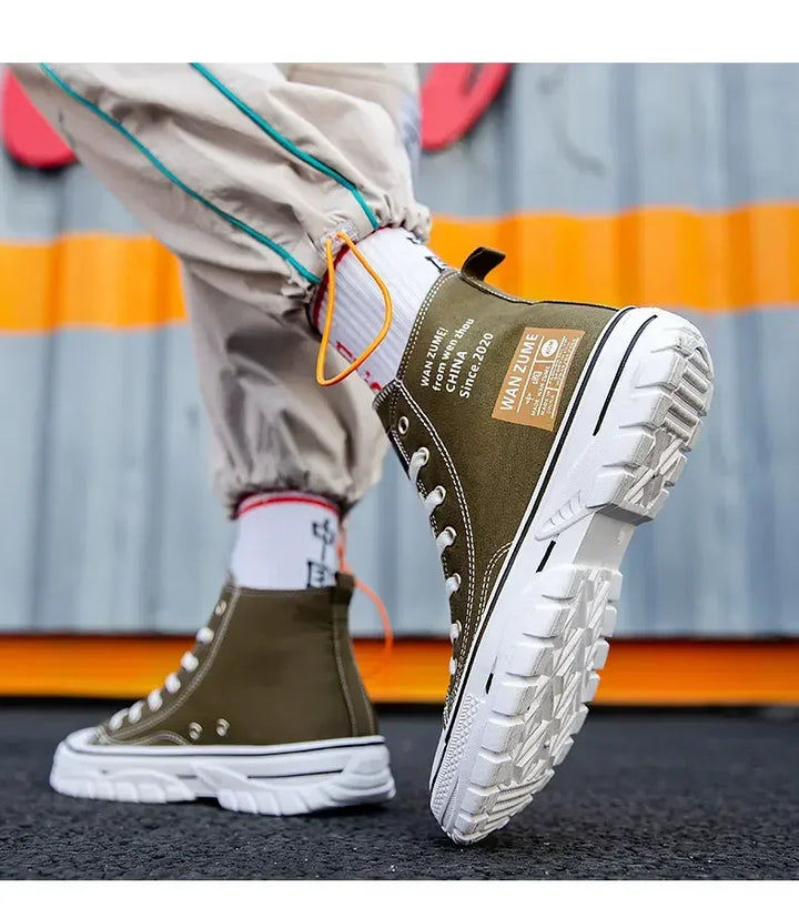 Women Men High Top Sneakers  Fashion Breathable Comfortable Sport Korean Classic Vulcanized Casual Canvas Platform Shoes